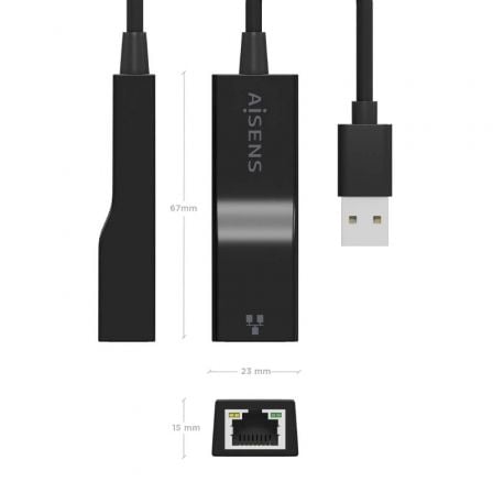 Adaptador USB 3.0 - RJ45 Aisens A106-0766/ 1000Mbps