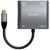 Conversor USB Tipo-C Aisens A109-0625/ 2x HDMI 4K SST MST Hembra - USB Tipo-C Macho - USB Hembra - USB Tipo-C Hembra