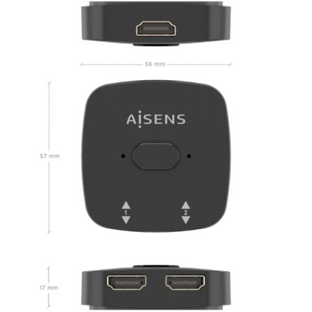 Switch Conmutador 4K HDMI 2.0 Bidireccional Aisens A123-0948 HDMI Hembra - 3x HDMI Hembra