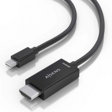 Cable Conversor Aisens A125-0886/ Mini DisplayPort Macho - HDMI 4K Macho/ 1m/ Negro