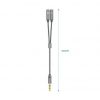 Cable Estéreo Aisens A128-0415/ Jack 3.5 Macho - 2x Jack 3.5 Hembra/ 25cm/ Gris