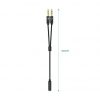Cable Estéreo Aisens A128-0418/ Jack 3.5 Hembra - 2x Jack 3.5 Macho/ 25cm/ Negro