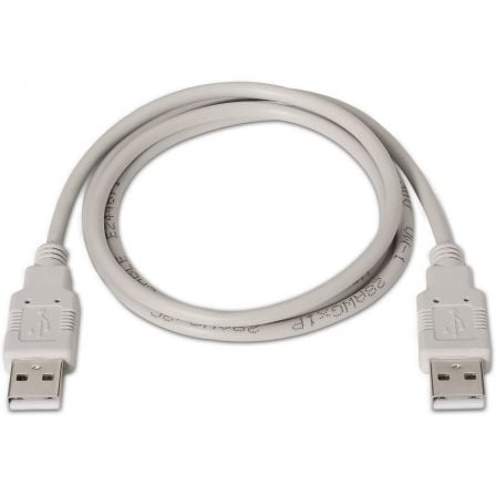 Cable USB 2.0  Aisens A101-0021/ USB Macho - USB Macho/ Hasta 2.5W/ 60Mbps/ 1m/ Beige
