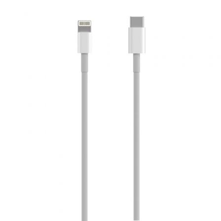 Cable USB 2.0 Tipo-C Lightning Aisens A102-0543/ USB Tipo-C Macho - Lightning Macho/ Hasta 2.5W/ 60Mbps/ 50cm/ Blanco