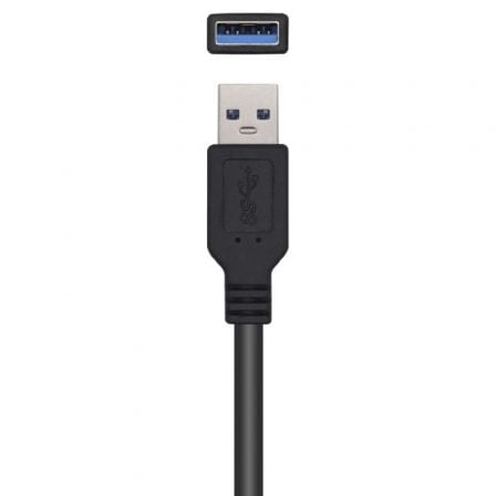 Cable Alargador USB 3.0 con Amplificador Aisens A105-0525/ USB Macho - USB Hembra/ Hasta 9W/ 625Mbps/ 5m/ Negro