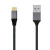 Cable USB 3.1 Tipo-C Aisens A107-0632/ USB Tipo-C Macho - USB Macho/ Hasta 27W/ 1250Mbps/ 1.5m/ Gris