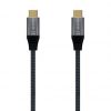Cable USB 3.2 Tipo-C Aisens A107-0634 20GBPS 5A 100W/ USB Tipo-C Macho - USB Tipo-C Macho/ Hasta 100W/ 2500Mbps/ 2m/ Gris