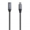 Cable Alargador USB 3.2 Aisens A107-0636/ USB Tipo-C Macho - USB Tipo-C Hembra/ Hasta 100W/ 20Gbps/ 2m/ Gris