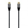 Cable USB 3.2 Tipo-C Aisens A107-0671 20GBPS 100W/ USB Tipo-C Macho - USB Tipo-C Macho/ Hasta 100W/ 2500Mbps/ 1m/ Gris