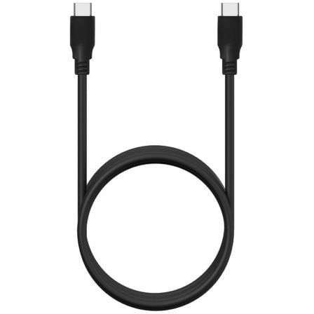 Cable USB 3.2 Tipo-C Aisens A107-0702 20GBPS 5A 100W/ USB Tipo-C Macho - USB Tipo-C Macho/ Hasta 100W/ 2500Mbps/ 1m/ Negro
