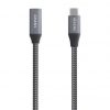 Cable Alargador USB 3.2 Aisens A107-0760/ USB Tipo-C Macho - USB Tipo-C Hembra/ Hasta 100W/ 20Gbps/ 50cm/ Gris