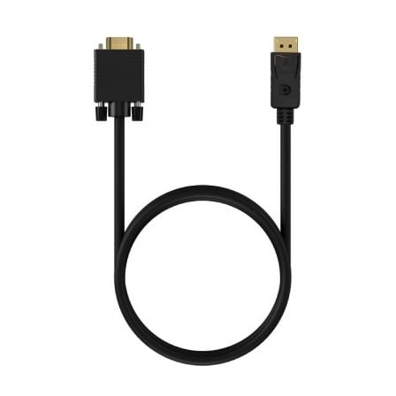 Cable Conversor Aisens A125-0552/ DisplayPort Macho - VGA Macho/ Hasta 5W/ 2300Mbps/ 1m/ Negro