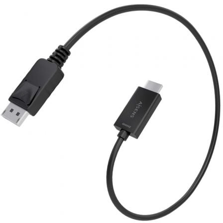 Cable Conversor Aisens A125-0891/ DisplayPort Macho - HDMI 4K Macho/ 60cm/ Negro