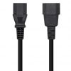 Cable Alargador de Alimentación CPU Aisens A132-0171/ IEC C13 Hembra - IEC C14 Macho/ Hasta 1500W/ 1.5m/ Negro