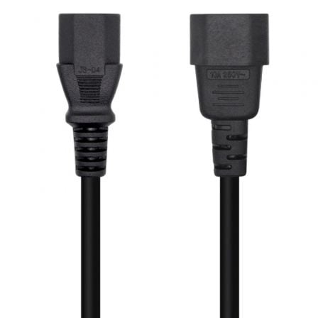 Cable Alargador de Alimentación CPU Aisens A132-0171/ IEC C13 Hembra - IEC C14 Macho/ Hasta 1500W/ 1.5m/ Negro