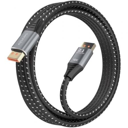 Cable DisplayPort 2.1 16K Aisens A158-0903/ DisplayPort Macho - DisplayPort Macho/ 80Gbps/ 2m/ Negro