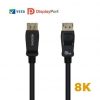Cable DisplayPort 1.4 8K Aisens A149-0433/ DisplayPort Macho - DisplayPort Macho/ 3m/ Certificado/ Negro