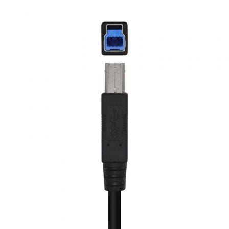 Cable USB 3.0 Impresora Aisens A105-0444/ USB Tipo-B Macho - USB Macho/ 2m/ Negro
