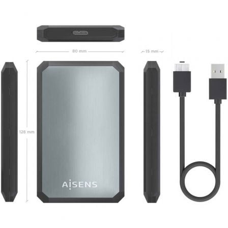 Caja Externa para Disco Duro de 2.5" Aisens ASE-2529B/ USB 3.1/ Sin tornillos