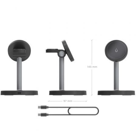 Base de carga Inalámbrica Aisens ASCH-15W3WC066-BK/ 15W/ Negro