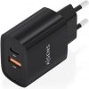 Cargador de Pared GaN Aisens A110-0953/ 1xUSB Tipo-C/ 1xUSB/ 30W/ Negro