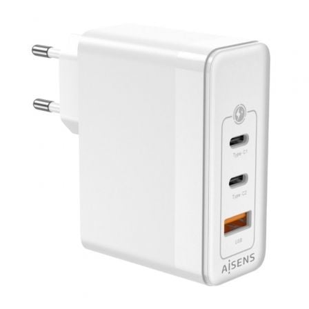 Cargador de Pared GaN Aisens ASCH-100W3P008-W/ 2xUSB Tipo-C/ 1x USB/ 100W