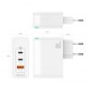 Cargador de Pared GaN Aisens ASCH-100W3P008-W/ 2xUSB Tipo-C/ 1x USB/ 100W