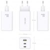 Cargador de Pared GaN Aisens ASCH-100W3P051-W/ 2xUSB Tipo-C/ 1xUSB/ 100W