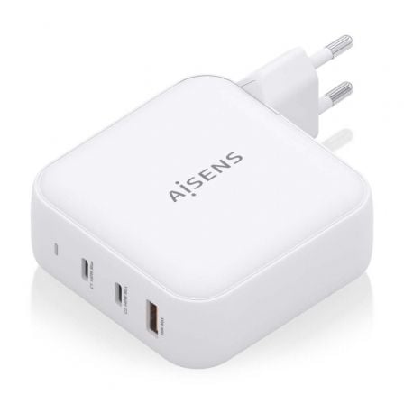 Cargador de Pared GaN Aisens ASCH-140W3P030-W/ 2xUSB Tipo-C/ 1xUSB/ 140W