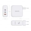 Cargador de Pared GaN Aisens ASCH-140W3P030-W/ 2xUSB Tipo-C/ 1xUSB/ 140W