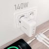 Cargador de Pared GaN Aisens ASCH-140W3P030-W/ 2xUSB Tipo-C/ 1xUSB/ 140W