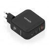 Cargador de Pared GaN Aisens ASCH-140W3P031-BK/ 2xUSB Tipo-C/ 1xUSB/ 140W