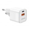 Cargador de Pared GaN Aisens ASCH-20W2P002-W/ 1xUSB Tipo-C/ 1xUSB/ 20W