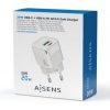 Cargador de Pared GaN Aisens ASCH-20W2P002-W/ 1xUSB Tipo-C/ 1xUSB/ 20W