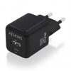 Cargador de Pared GaN Aisens ASCH-20W2P011-BK/ 1xUSB Tipo-C/ 1xUSB/ 20W