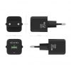 Cargador de Pared GaN Aisens ASCH-20W2P011-BK/ 1xUSB Tipo-C/ 1xUSB/ 20W