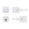Cargador de Pared GaN Aisens ASCH-25W2P014-W/ 1xUSB Tipo-C/ 1xUSB/ 25W