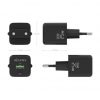 Cargador de Pared GaN Aisens ASCH-25W2P015-BK/ 1xUSB Tipo-C/ 1xUSB/ 25W