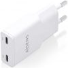 Cargador de Pared GaN Aisens ASCH-30W2P048-W/ 2xUSB Tipo-C/ 30W/ Blanco