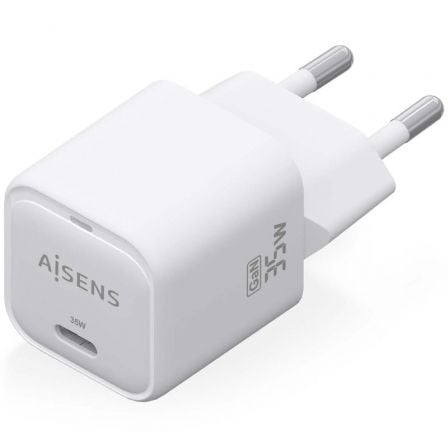 Cargador de Pared GaN Aisens ASCH-35W1P022-W/ 1xUSB Tipo-C/ 35W