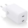 Cargador de Pared GaN Aisens ASCH-65W2P039-W/ 2xUSB Tipo-C/ 65W