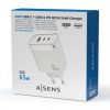 Cargador de Pared GaN Aisens ASCH-65W3P007-W/ 2xUSB Tipo-C/ 1x USB/ 65W