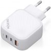 Cargador de Pared GaN Aisens ASCH-65W3P026-W/ 2xUSB Tipo-C/ 1xUSB/ 65W