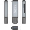 Lector de Tarjetas Externo Aisens ASCR-2A09-GR/ USB 3.1