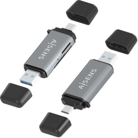 Lector de Tarjetas Externo Aisens ASCR-2AC11-GR/ USB 3.1