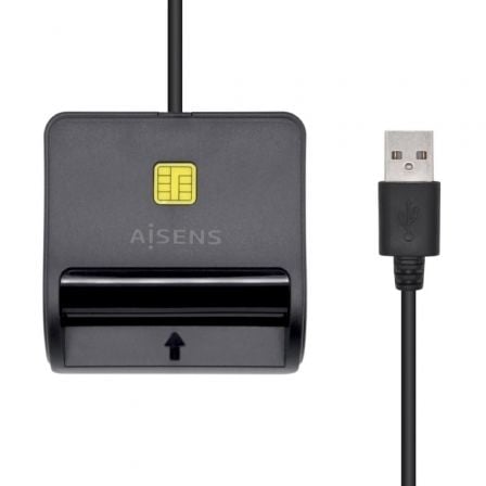 Lector de DNI y Tarjetas Aisens ASCR-SN02SD-BK/ USB 2.0/ Negro