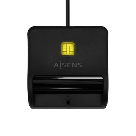 Lector de DNI USB Tipo-C Aisens ASCR-SN03C-BK/ USB Tipo-C/ Negro
