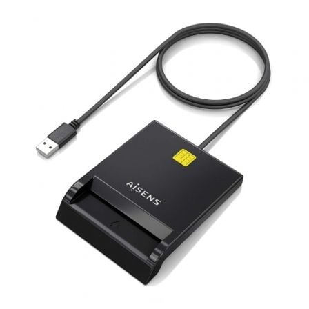 Lector de DNI y Tarjetas Aisens ASCR-SN06-BK/ USB 2.0/ Negro