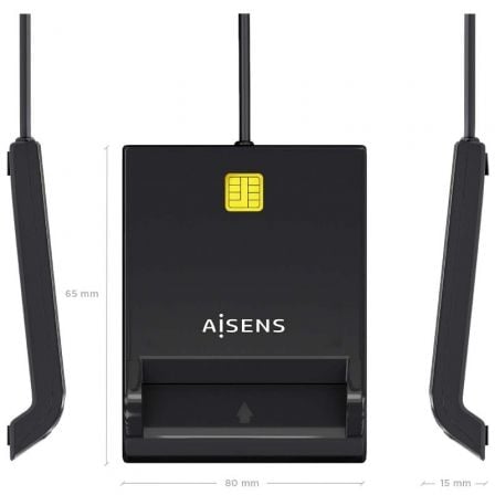 Lector de DNI y Tarjetas Aisens ASCR-SN06-BK/ USB 2.0/ Negro