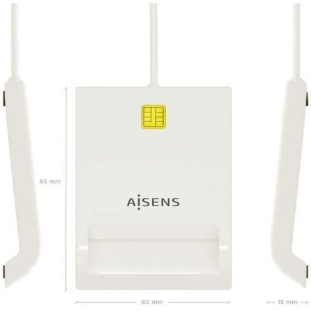Lector de DNI y Tarjetas Aisens ASCR-SN07-W/ USB 2.0/ Blanco